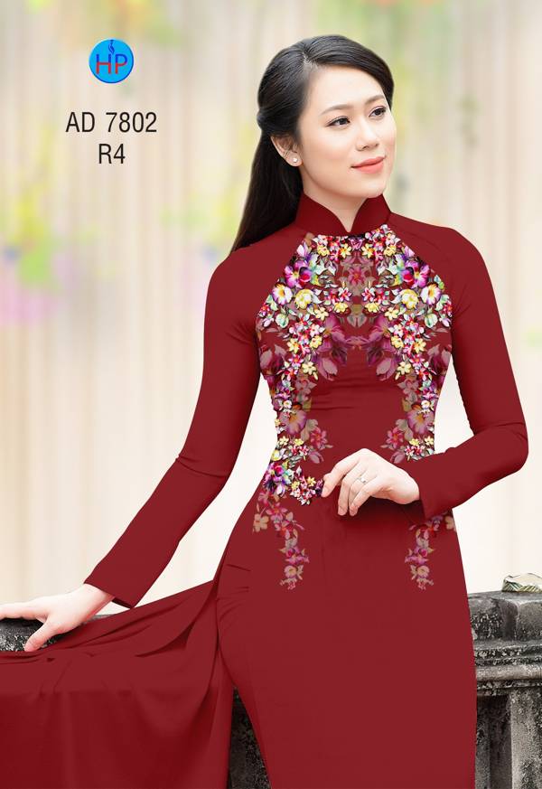 Vải Áo Dài Hoa In 3D Mới Ra AD 7802 47 Vải Áo Dài Hoa In 3D Mới Ra AD 7802