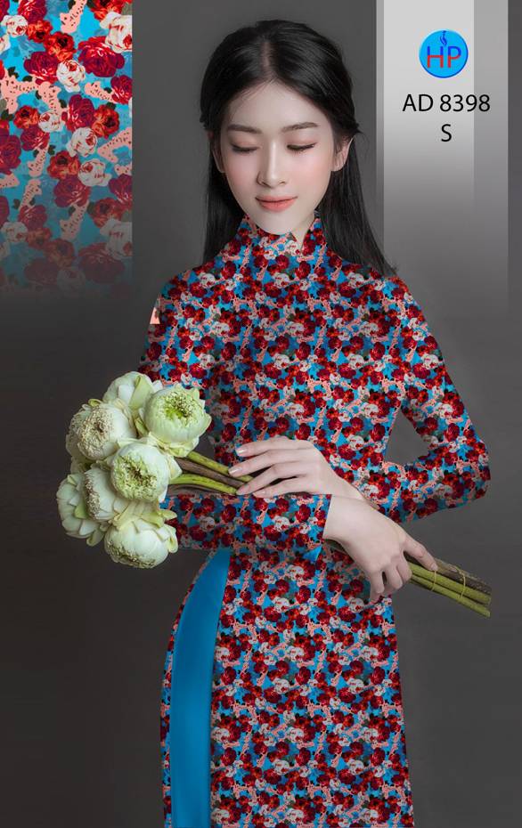 Vải Áo Dài Hoa Hồng Mới Ra AD 8398 47 Vải Áo Dài Hoa Hồng Mới Ra AD 8398