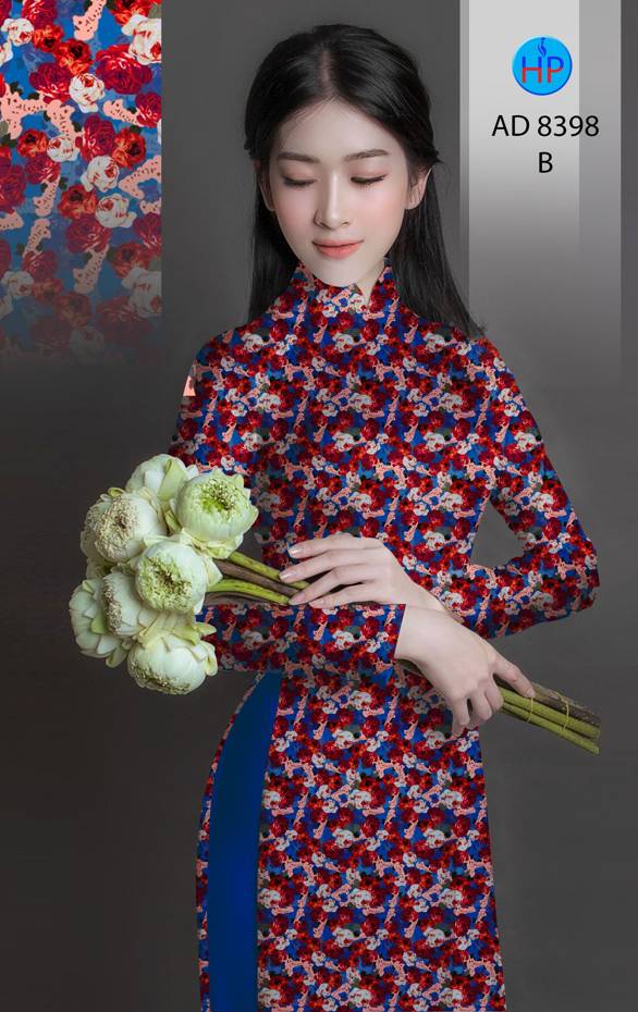Vải Áo Dài Hoa Hồng Mới Ra AD 8398 46 Vải Áo Dài Hoa Hồng Mới Ra AD 8398