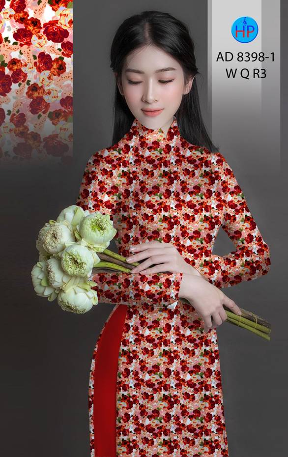 Vải Áo Dài Hoa Hồng Mới Ra AD 8398 52 Vải Áo Dài Hoa Hồng Mới Ra AD 8398