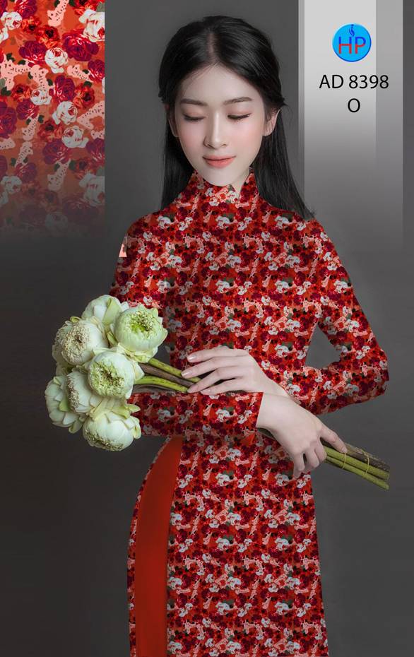 Vải Áo Dài Hoa Hồng Mới Ra AD 8398 56 Vải Áo Dài Hoa Hồng Mới Ra AD 8398