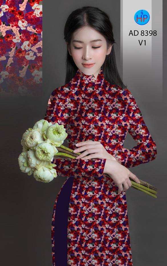 Vải Áo Dài Hoa Hồng Mới Ra AD 8398 57 Vải Áo Dài Hoa Hồng Mới Ra AD 8398
