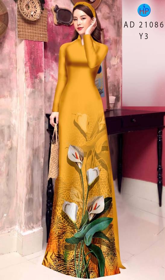 Vải Áo Dài Hoa Ly Vừa Ra AD 21086 42 Vải Áo Dài Hoa Ly Vừa Ra AD 21086