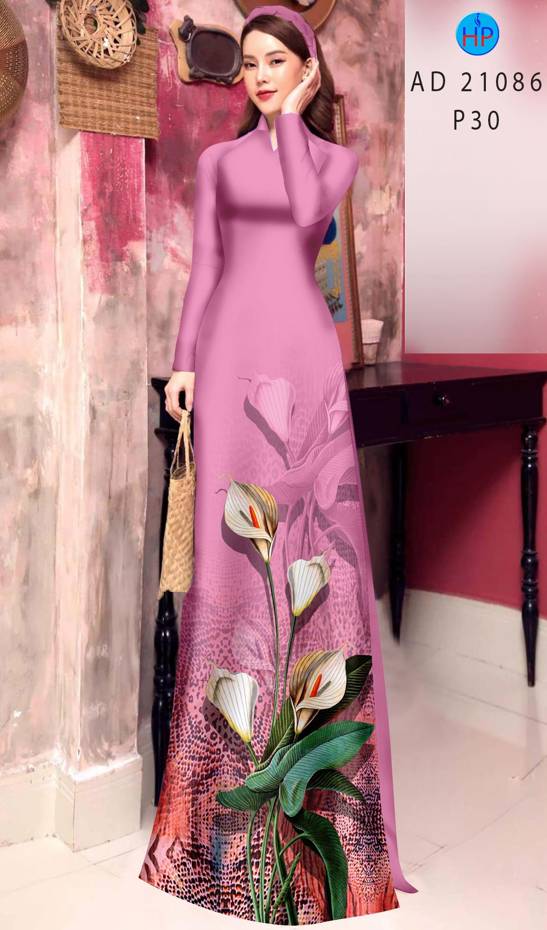 Vải Áo Dài Hoa Ly Vừa Ra AD 21086 40 Vải Áo Dài Hoa Ly Vừa Ra AD 21086
