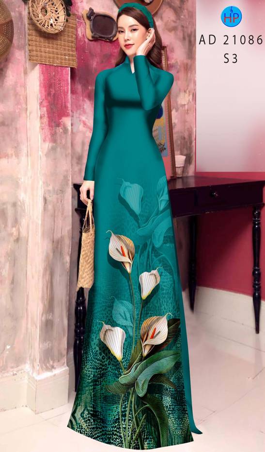 Vải Áo Dài Hoa Ly Vừa Ra AD 21086 45 Vải Áo Dài Hoa Ly Vừa Ra AD 21086