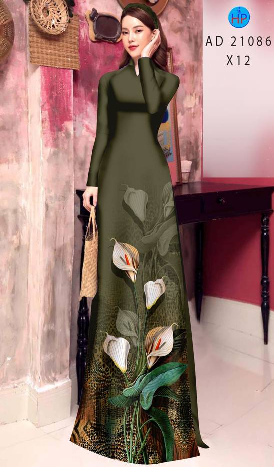 Vải Áo Dài Hoa Ly Vừa Ra AD 21086 50 Vải Áo Dài Hoa Ly Vừa Ra AD 21086