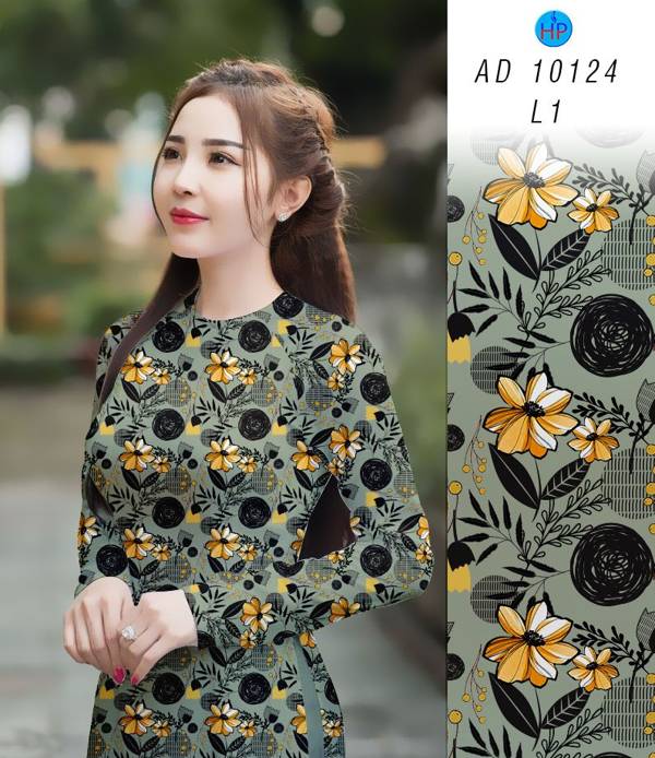 Vải Áo Dài Hoa Đều Vừa Ra AD 10124 39 Vải Áo Dài Hoa Đều Vừa Ra  AD 10124