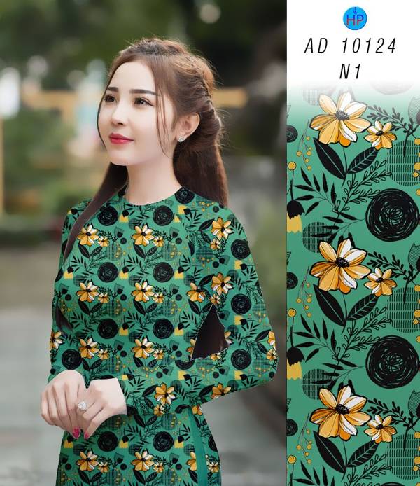 Vải Áo Dài Hoa Đều Vừa Ra AD 10124 40 Vải Áo Dài Hoa Đều Vừa Ra  AD 10124