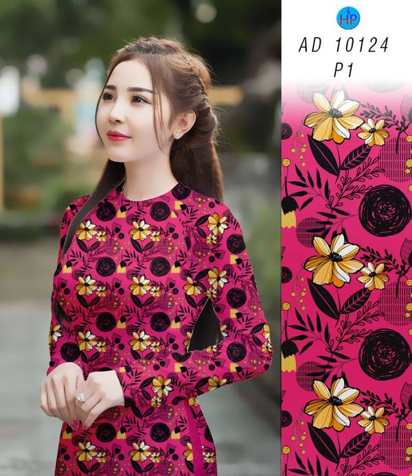 Vải Áo Dài Hoa Đều Vừa Ra AD 10124 42 Vải Áo Dài Hoa Đều Vừa Ra  AD 10124