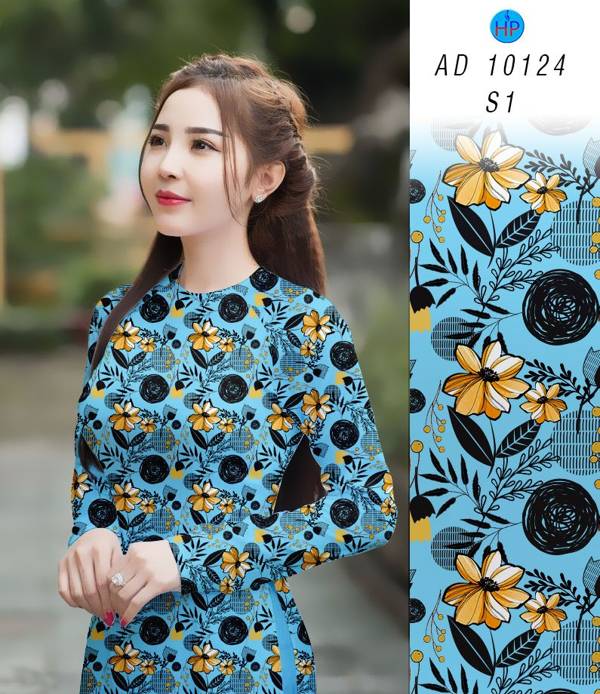 Vải Áo Dài Hoa Đều Vừa Ra AD 10124 45 Vải Áo Dài Hoa Đều Vừa Ra  AD 10124