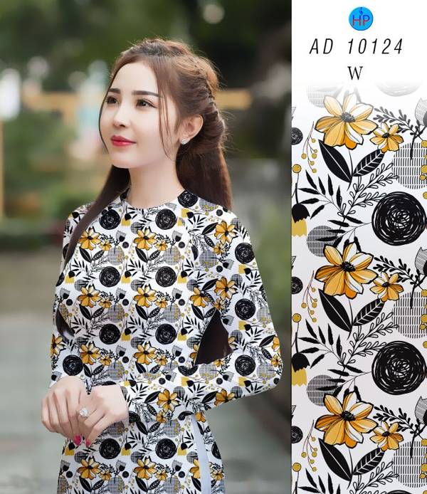 Vải Áo Dài Hoa Đều Vừa Ra AD 10124 49 Vải Áo Dài Hoa Đều Vừa Ra  AD 10124