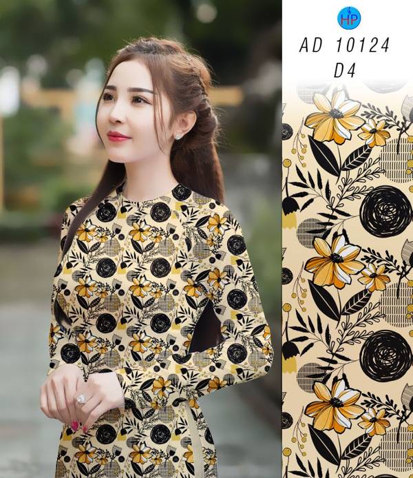 Vải Áo Dài Hoa Đều Vừa Ra AD 10124 53 Vải Áo Dài Hoa Đều Vừa Ra  AD 10124