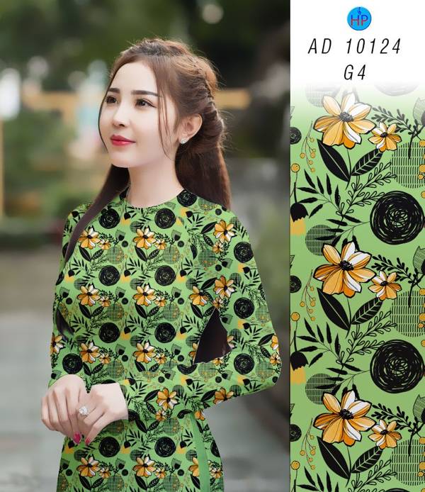 Vải Áo Dài Hoa Đều Vừa Ra AD 10124 52 Vải Áo Dài Hoa Đều Vừa Ra  AD 10124
