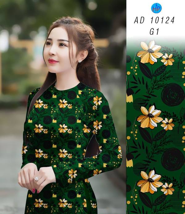 Vải Áo Dài Hoa Đều Vừa Ra AD 10124 55 Vải Áo Dài Hoa Đều Vừa Ra  AD 10124