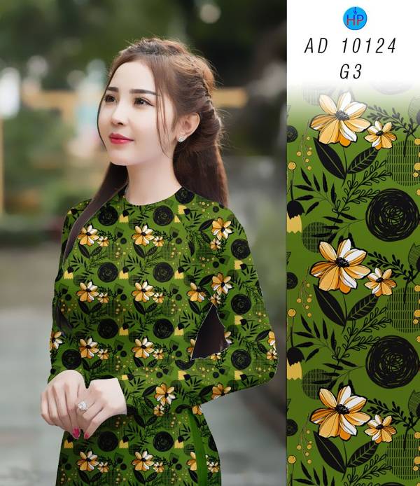 Vải Áo Dài Hoa Đều Vừa Ra AD 10124 54 Vải Áo Dài Hoa Đều Vừa Ra  AD 10124