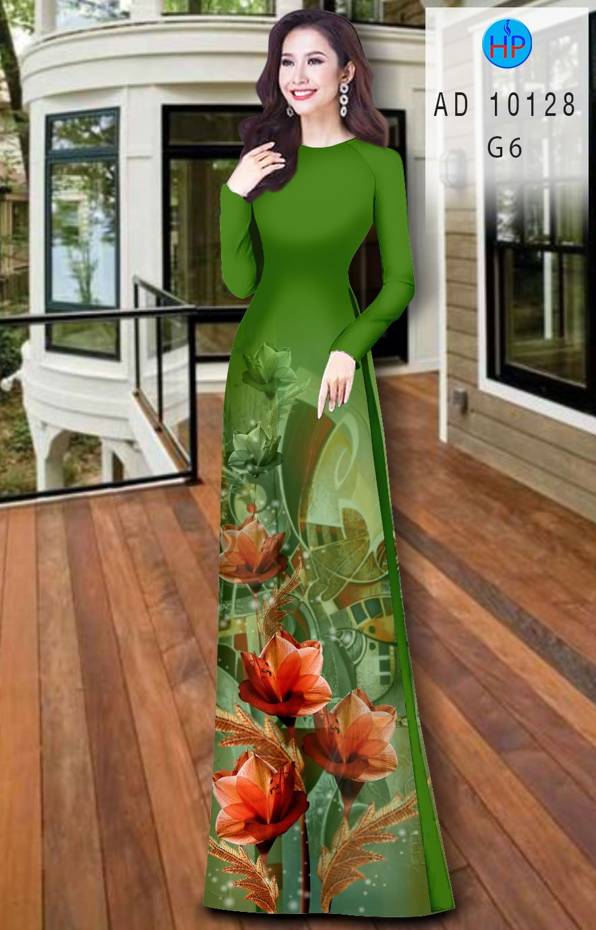 Vải Áo Dài Hoa In 3D Vừa Ra AD 10128 40 Vải Áo Dài Hoa In 3D Vừa Ra  AD 10128