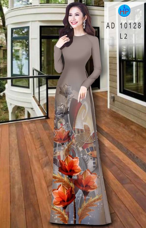Vải Áo Dài Hoa In 3D Vừa Ra AD 10128 42 Vải Áo Dài Hoa In 3D Vừa Ra  AD 10128
