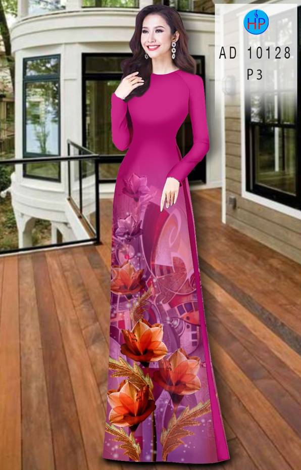 Vải Áo Dài Hoa In 3D Vừa Ra AD 10128 43 Vải Áo Dài Hoa In 3D Vừa Ra  AD 10128