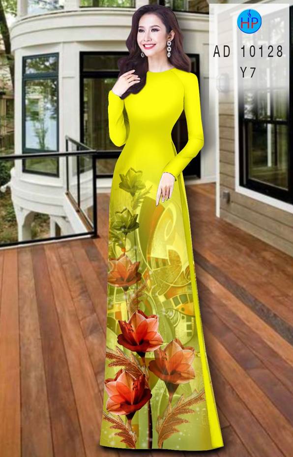 Vải Áo Dài Hoa In 3D Vừa Ra AD 10128 49 Vải Áo Dài Hoa In 3D Vừa Ra  AD 10128