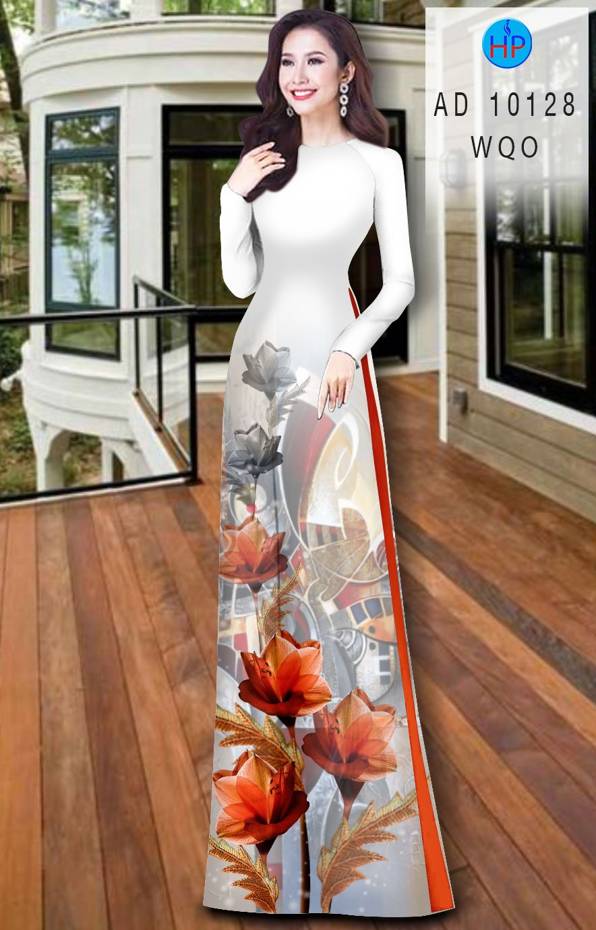 Vải Áo Dài Hoa In 3D Vừa Ra AD 10128 51 Vải Áo Dài Hoa In 3D Vừa Ra  AD 10128
