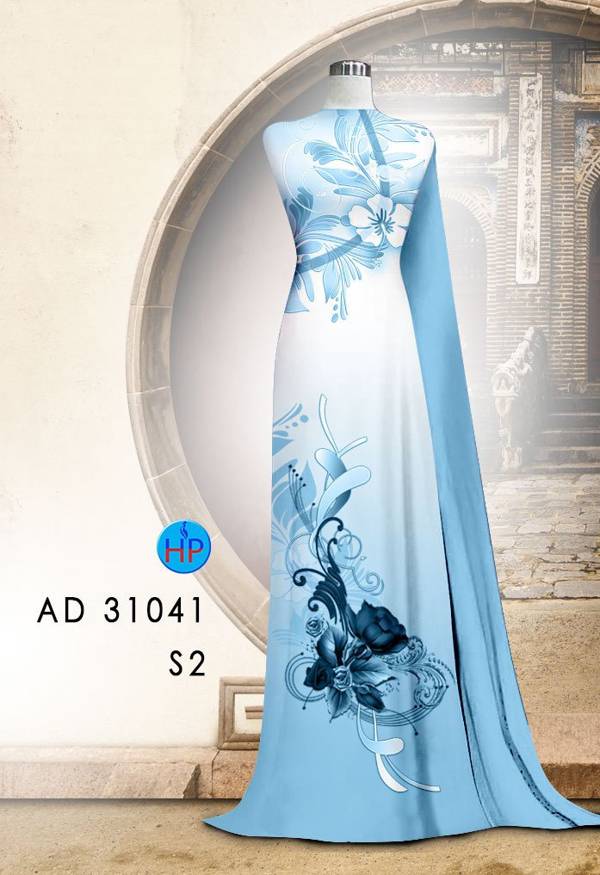 Vải Áo Dài Hoa In 3D Độc Đáo AD 31041 39 Vải Áo Dài Hoa In 3D Độc Đáo AD 31041