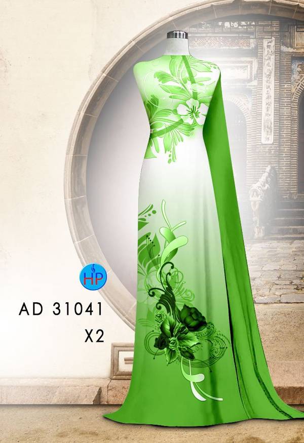Vải Áo Dài Hoa In 3D Độc Đáo AD 31041 41 Vải Áo Dài Hoa In 3D Độc Đáo AD 31041