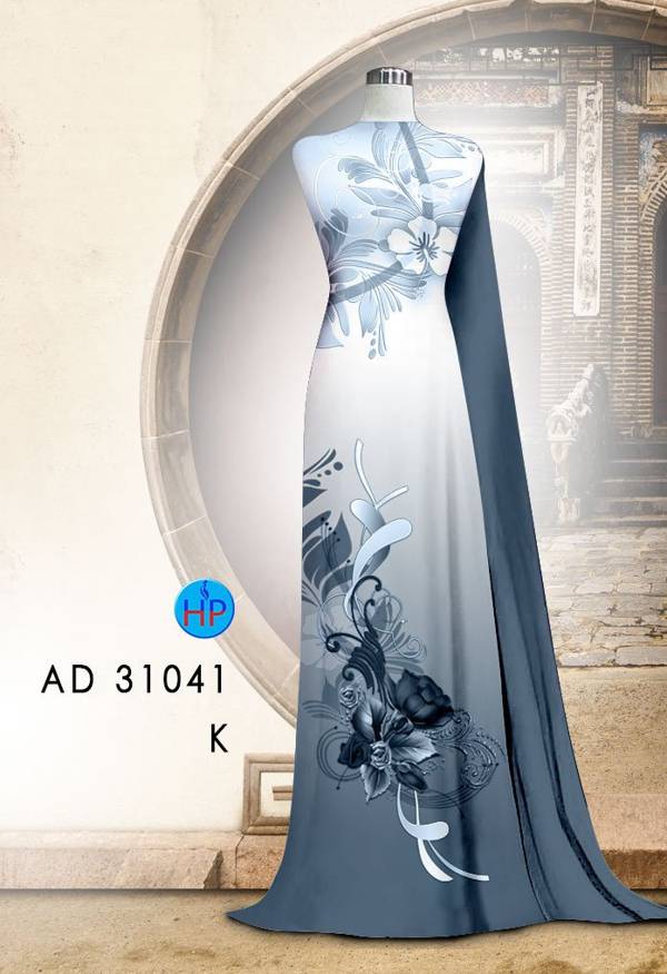 Vải Áo Dài Hoa In 3D Độc Đáo AD 31041 42 Vải Áo Dài Hoa In 3D Độc Đáo AD 31041