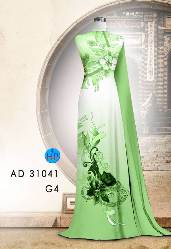 Vải Áo Dài Hoa In 3D Độc Đáo AD 31041 45 Vải Áo Dài Hoa In 3D Độc Đáo AD 31041