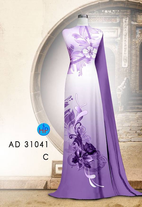 Vải Áo Dài Hoa In 3D Độc Đáo AD 31041 48 Vải Áo Dài Hoa In 3D Độc Đáo AD 31041