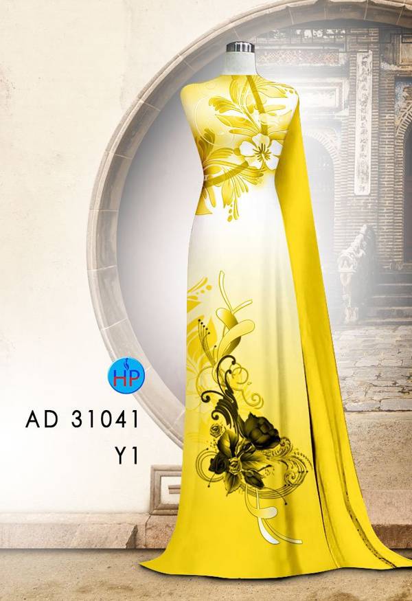Vải Áo Dài Hoa In 3D Độc Đáo AD 31041 49 Vải Áo Dài Hoa In 3D Độc Đáo AD 31041