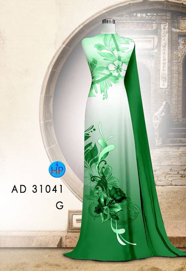 Vải Áo Dài Hoa In 3D Độc Đáo AD 31041 50 Vải Áo Dài Hoa In 3D Độc Đáo AD 31041