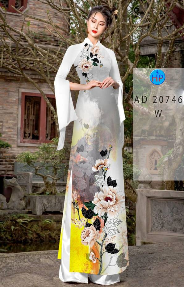 Vải Áo Dài Hoa In 3D Mới Ra AD 20746 47 Vải Áo Dài Hoa In 3D Mới Ra AD 20746