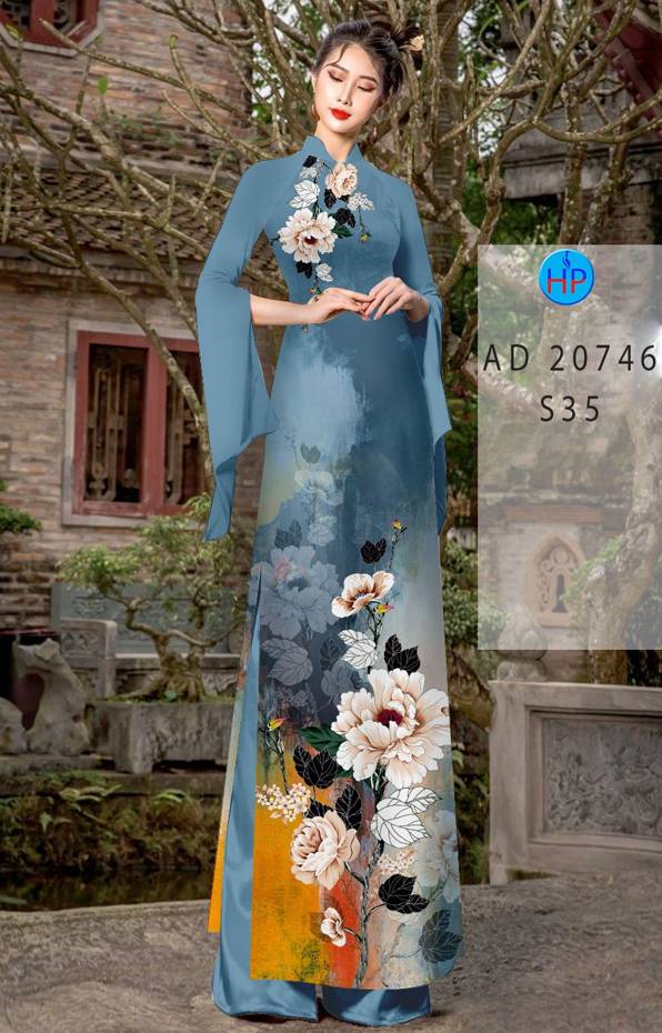 Vải Áo Dài Hoa In 3D Mới Ra AD 20746 46 Vải Áo Dài Hoa In 3D Mới Ra AD 20746