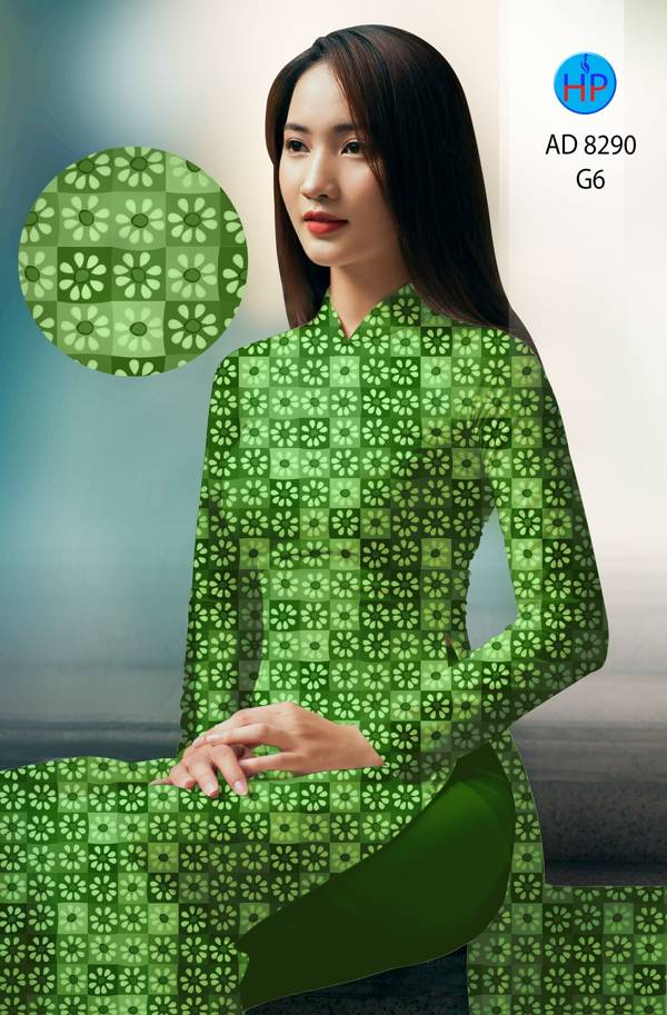 Vải Áo Dài Hoa Văn Vừa Ra AD 8290 37 Vải Áo Dài Hoa Văn Vừa Ra  AD 8290