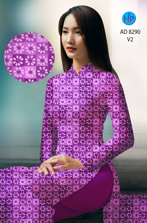 Vải Áo Dài Hoa Văn Vừa Ra AD 8290 38 Vải Áo Dài Hoa Văn Vừa Ra  AD 8290