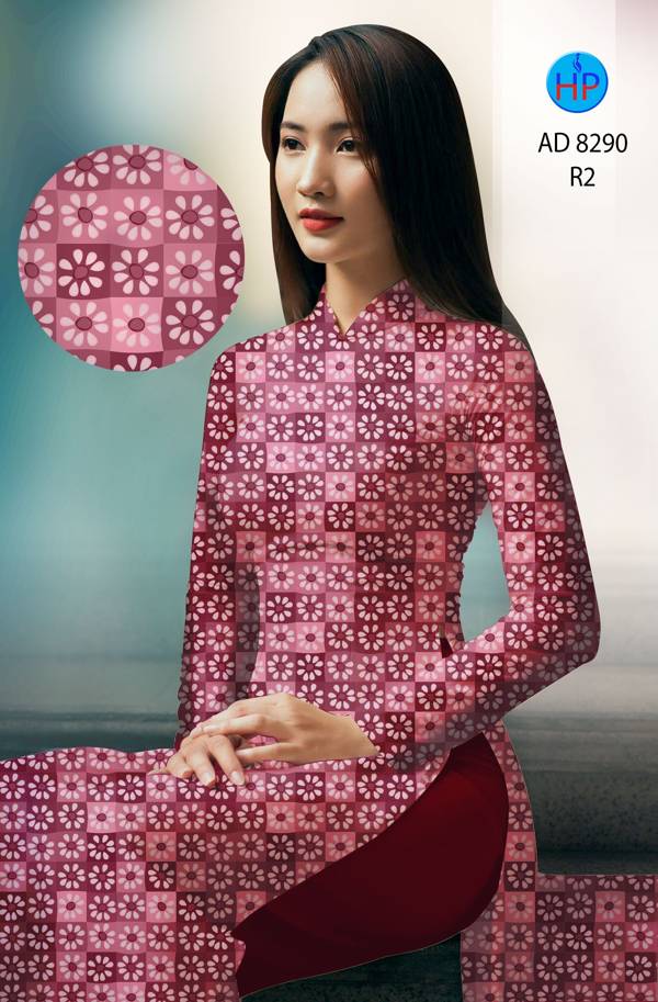 Vải Áo Dài Hoa Văn Vừa Ra AD 8290 40 Vải Áo Dài Hoa Văn Vừa Ra  AD 8290