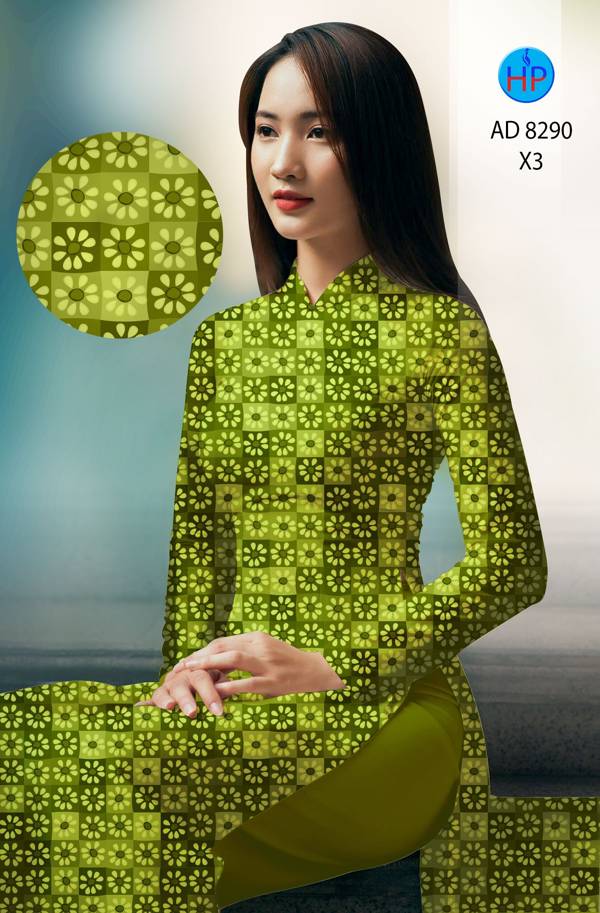 Vải Áo Dài Hoa Văn Vừa Ra AD 8290 43 Vải Áo Dài Hoa Văn Vừa Ra  AD 8290