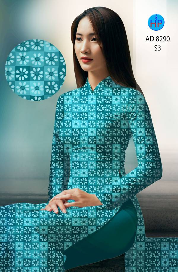 Vải Áo Dài Hoa Văn Vừa Ra AD 8290 46 Vải Áo Dài Hoa Văn Vừa Ra  AD 8290