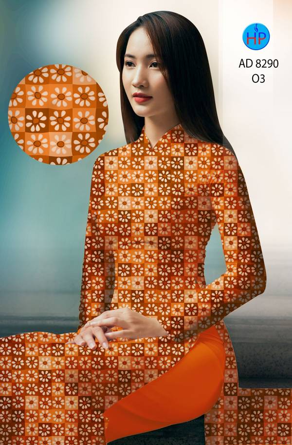 Vải Áo Dài Hoa Văn Vừa Ra AD 8290 45 Vải Áo Dài Hoa Văn Vừa Ra  AD 8290