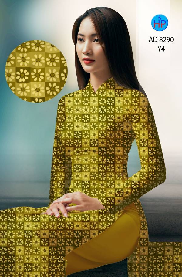 Vải Áo Dài Hoa Văn Vừa Ra AD 8290 47 Vải Áo Dài Hoa Văn Vừa Ra  AD 8290