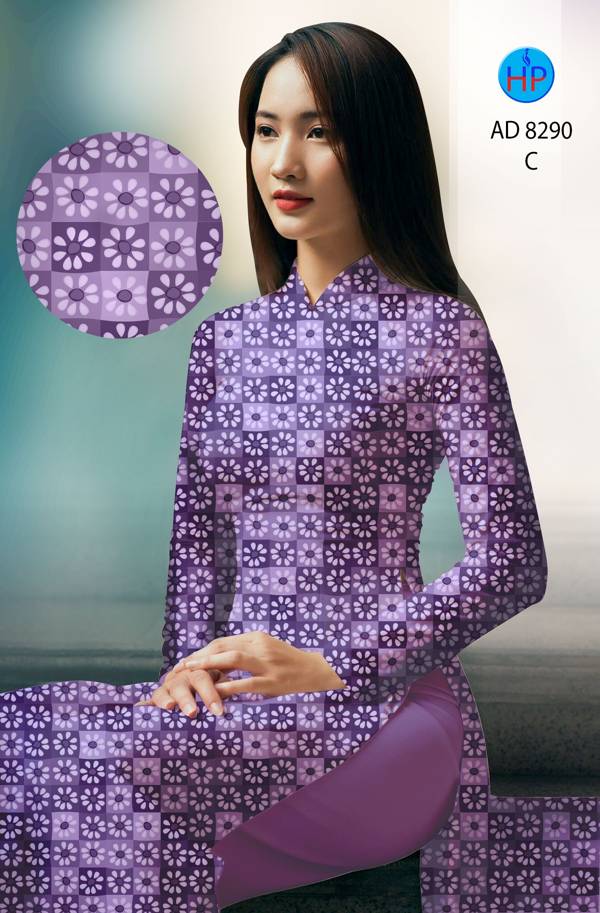 Vải Áo Dài Hoa Văn Vừa Ra AD 8290 48 Vải Áo Dài Hoa Văn Vừa Ra  AD 8290