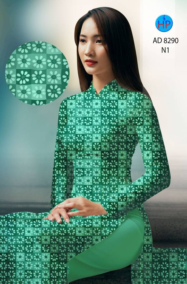 Vải Áo Dài Hoa Văn Vừa Ra AD 8290 51 Vải Áo Dài Hoa Văn Vừa Ra  AD 8290