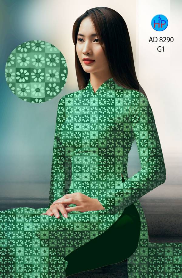 Vải Áo Dài Hoa Văn Vừa Ra AD 8290 50 Vải Áo Dài Hoa Văn Vừa Ra  AD 8290