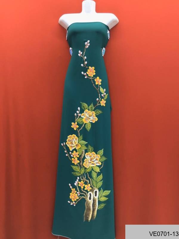 Vải Áo Dài Thái Tuấn Vẽ Hoa Kiểu Mới AD VE0701_135 38 Vải Áo Dài Thái Tuấn Vẽ Hoa Kiểu Mới AD VE0701_135