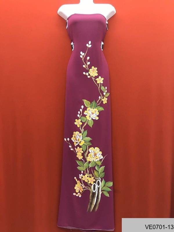 Vải Áo Dài Thái Tuấn Vẽ Hoa Kiểu Mới AD VE0701_135 37 Vải Áo Dài Thái Tuấn Vẽ Hoa Kiểu Mới AD VE0701_135