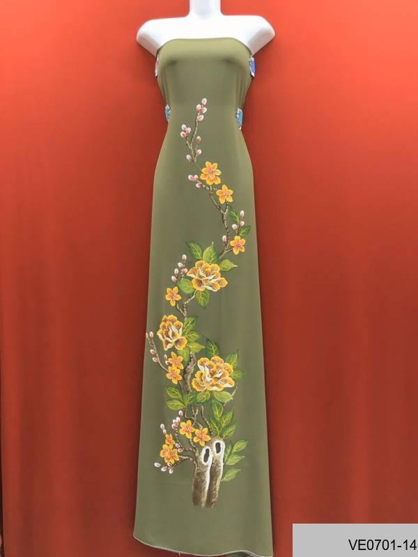 Vải Áo Dài Thái Tuấn Vẽ Hoa Kiểu Mới AD VE0701_135 40 Vải Áo Dài Thái Tuấn Vẽ Hoa Kiểu Mới AD VE0701_135