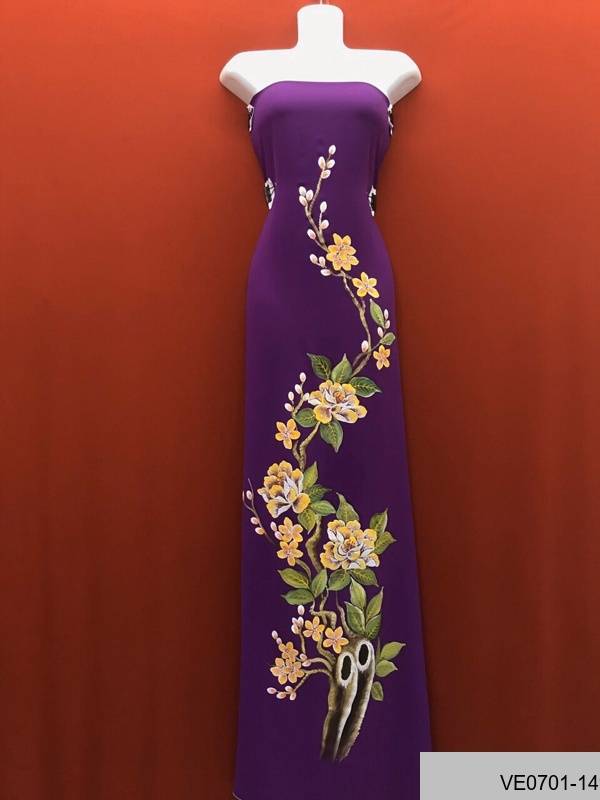 Vải Áo Dài Thái Tuấn Vẽ Hoa Kiểu Mới AD VE0701_135 44 Vải Áo Dài Thái Tuấn Vẽ Hoa Kiểu Mới AD VE0701_135