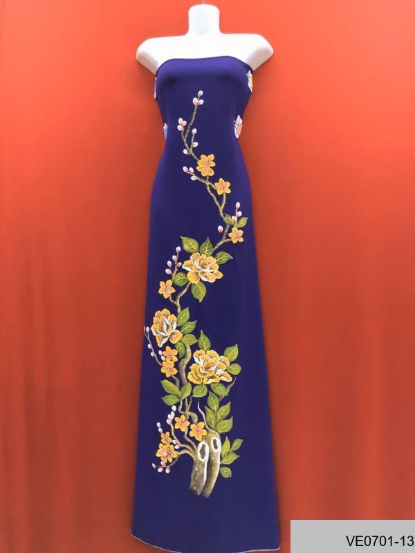 Vải Áo Dài Thái Tuấn Vẽ Hoa Kiểu Mới AD VE0701_135 48 Vải Áo Dài Thái Tuấn Vẽ Hoa Kiểu Mới AD VE0701_135