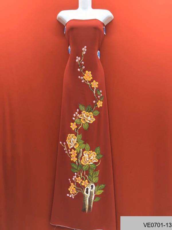 Vải Áo Dài Thái Tuấn Vẽ Hoa Kiểu Mới AD VE0701_135 47 Vải Áo Dài Thái Tuấn Vẽ Hoa Kiểu Mới AD VE0701_135