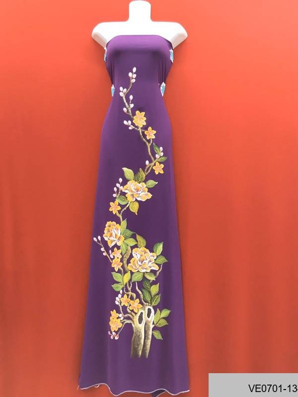 Vải Áo Dài Thái Tuấn Vẽ Hoa Kiểu Mới AD VE0701_135 50 Vải Áo Dài Thái Tuấn Vẽ Hoa Kiểu Mới AD VE0701_135